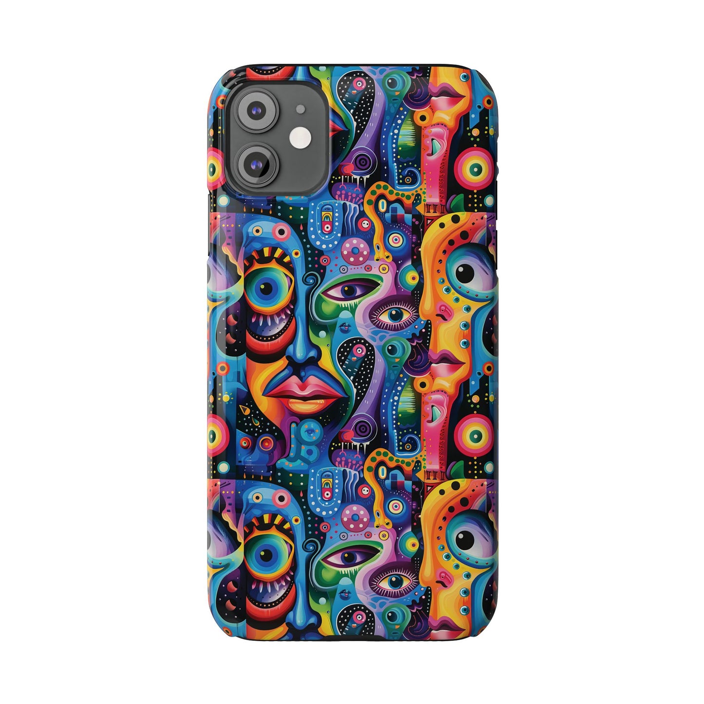 Psychedelic Visions Slim iPhone Case - Vibrant Design for Artistic Souls