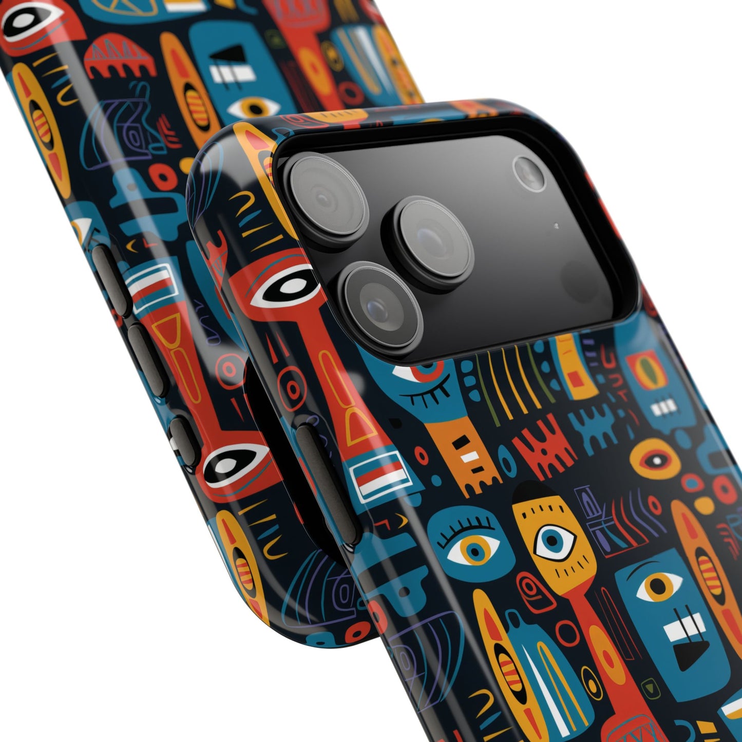 Personalized Colorful Abstract Faces Clear Impact-Resistant Case