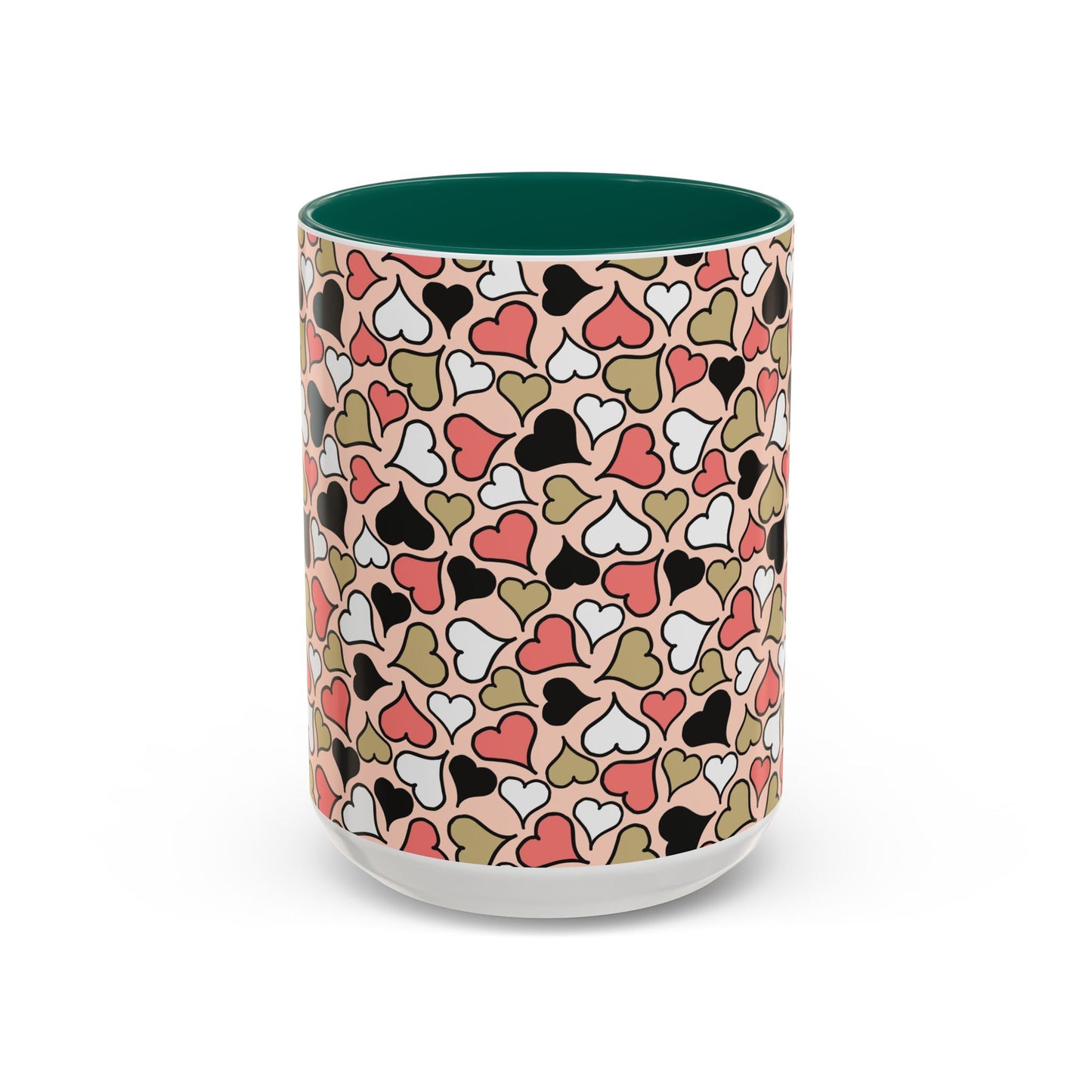 Heart Patterned Coffee Mug - Colorful Love Design, Perfect for Gifts & Celebrations