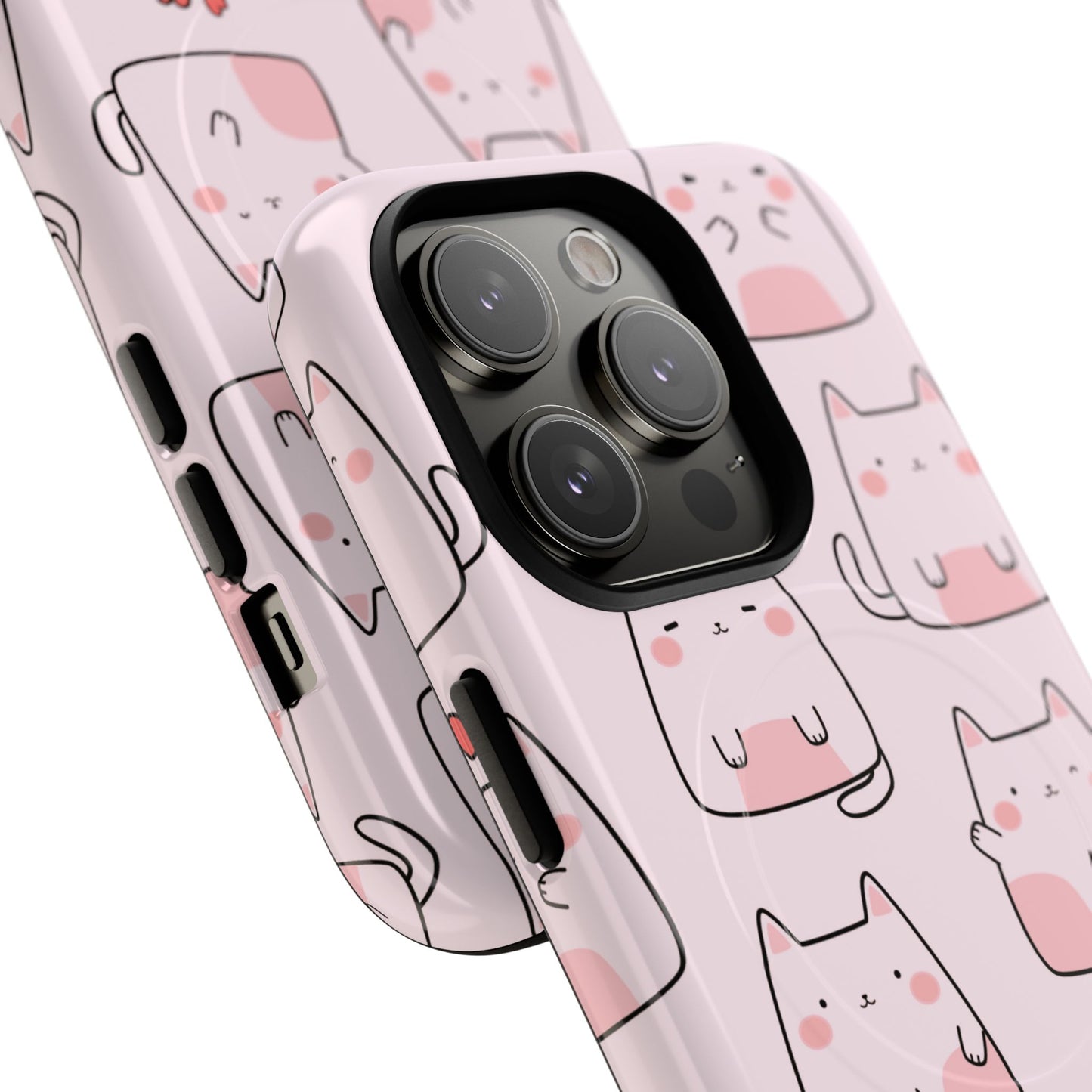 Cute Cat Magnetic iPhone Case, Tough iPhone Cover, Cat Lover Gift, Kawaii Style Case, Pet-Themed Gift
