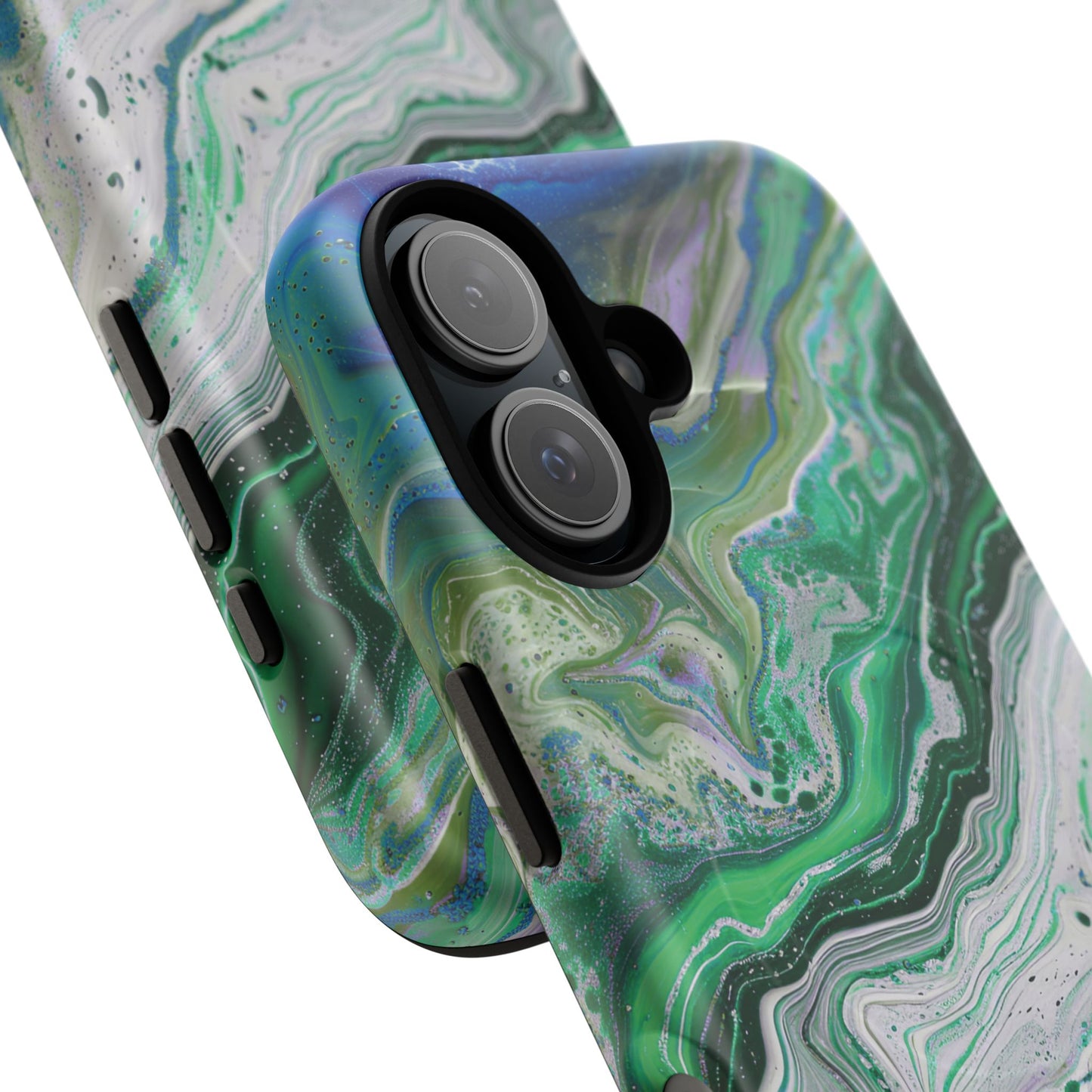 Marbled Tough iPhone Case, Magnetic Protector, Stylish Tech Accessory, Durable iPhone Cover, Unique Gift Idea