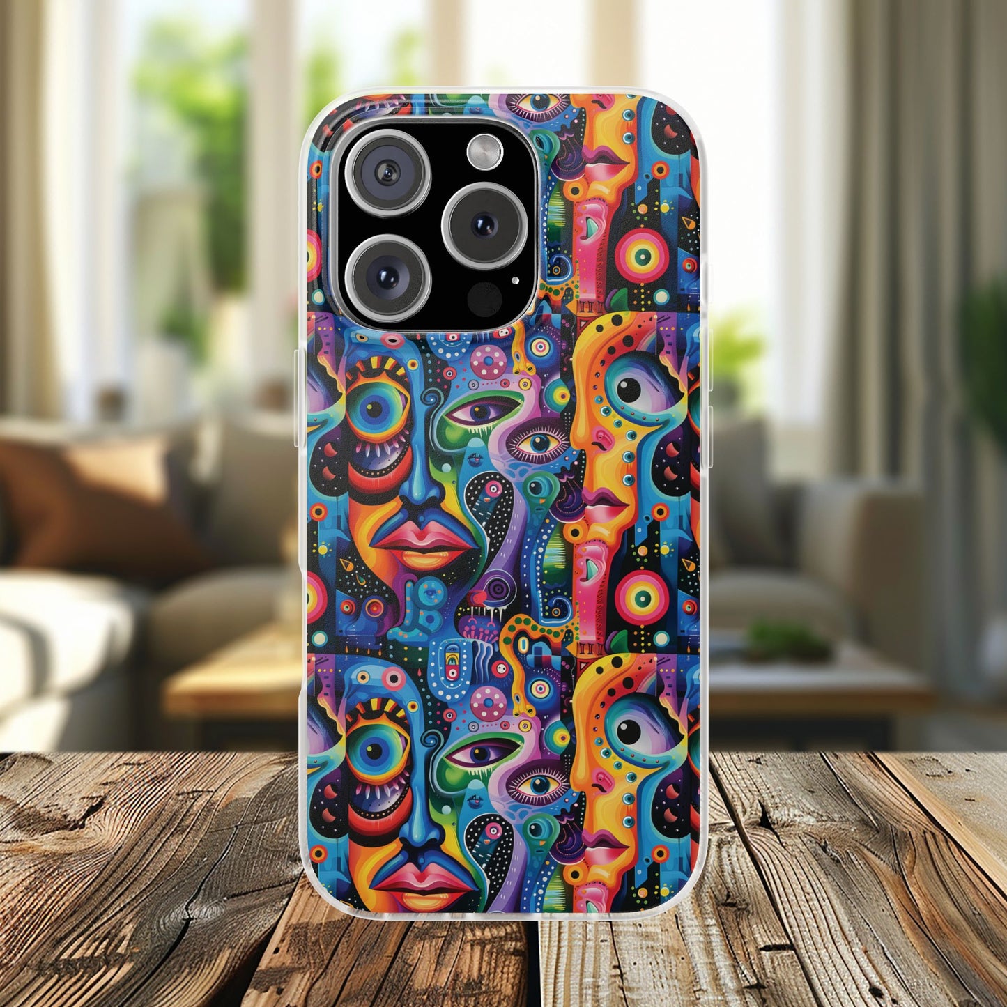 Psychedelic Visions Flexi iPhone and Samsung Case - Colorful Abstract Design.