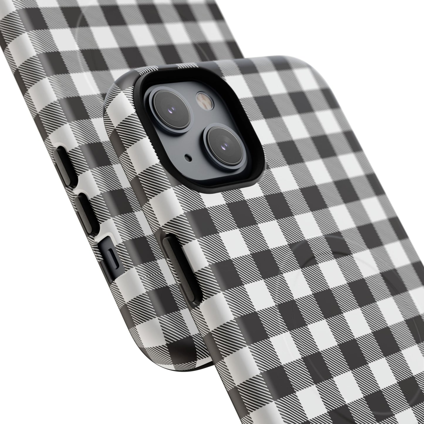 Black and White Gingham Phone Case, Tough Magnetic Cases, Stylish Phone Cover, Gift for Her, Trendy Phone Accessory, Checkered Print