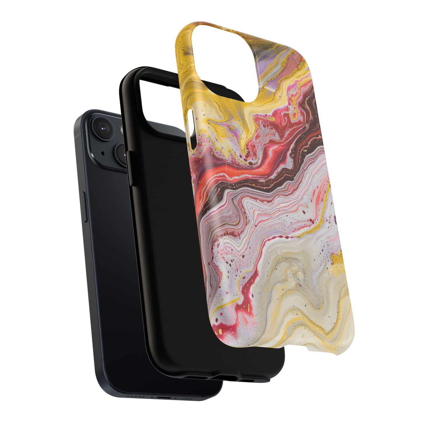 Colorful Red Marble iPhone Case, Tough Magnetic Cases, Stylish iPhone Protection, Unique Gift for iPhone Lovers, iPhone Accessories