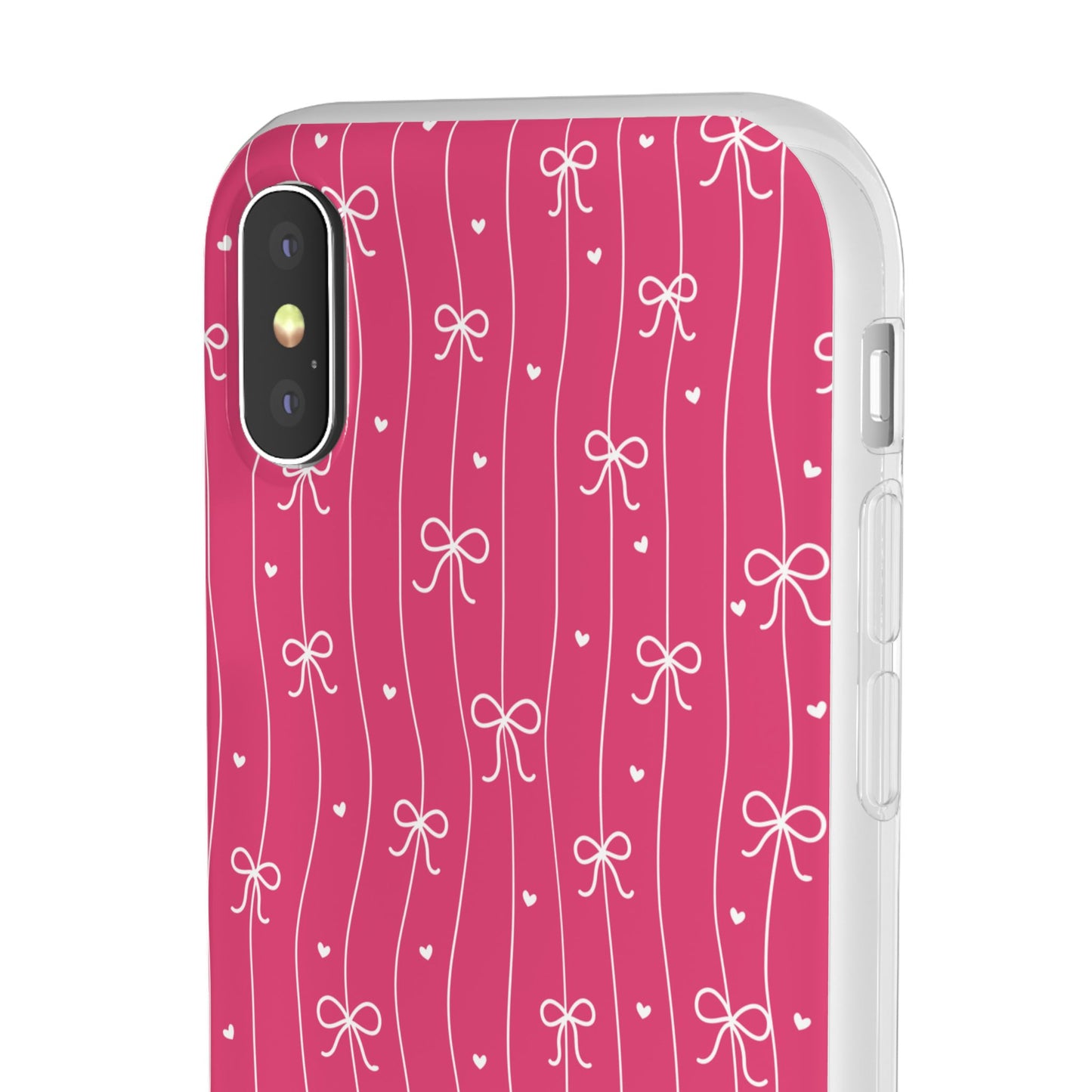 Personalized Pink Bow Coquette Slim Flexi iPhone and Samsung Cases — Custom Name or Affirmation