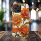 Personalized Orange Stained Glass Effect Marigold Floral Cardholder iPhone and Samsung Case