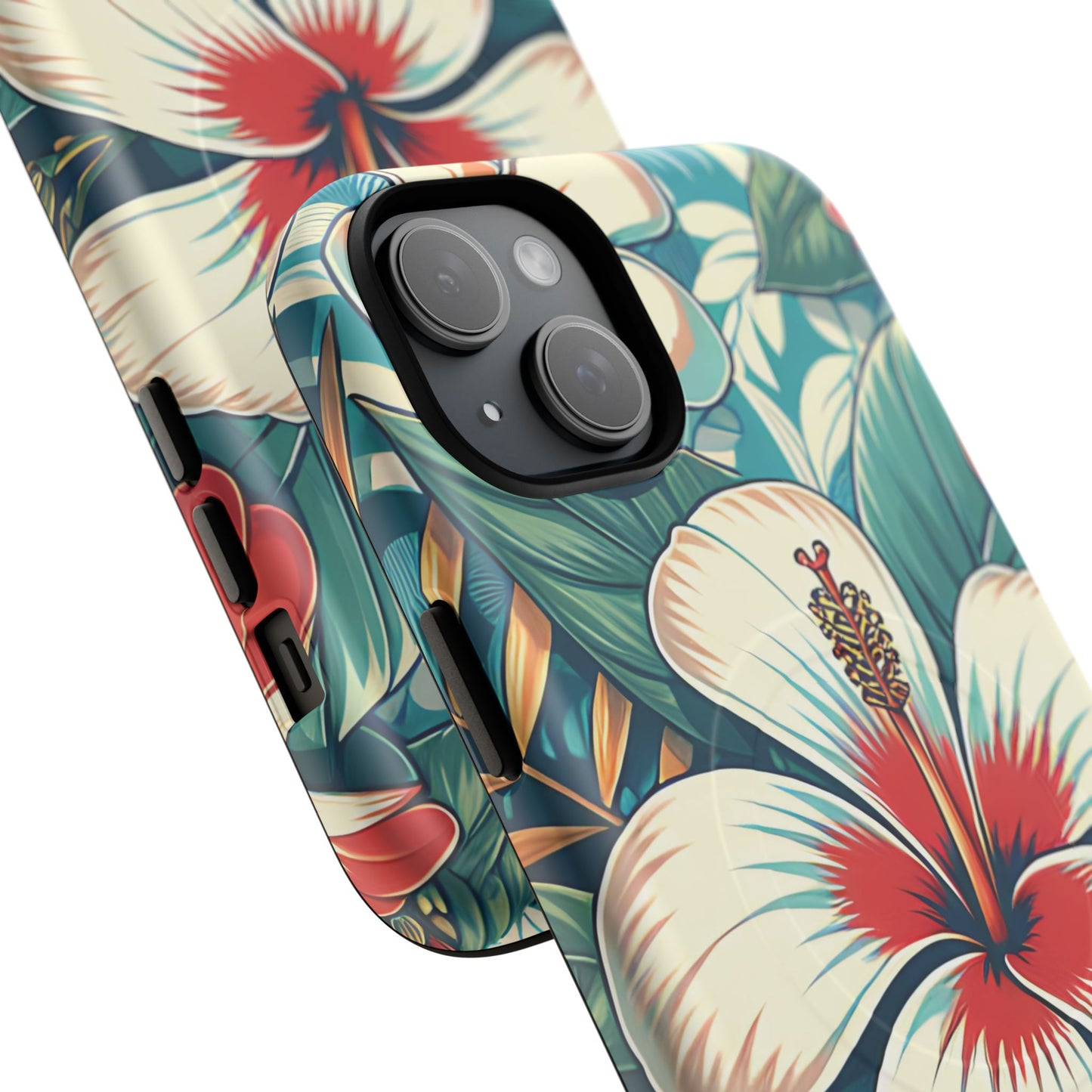 Tropical Hibiscus MagSafe® iPhone® Tough Case - Stylish Phone Protection Gift for Nature Lovers, Vibrant, Summer Vibes.