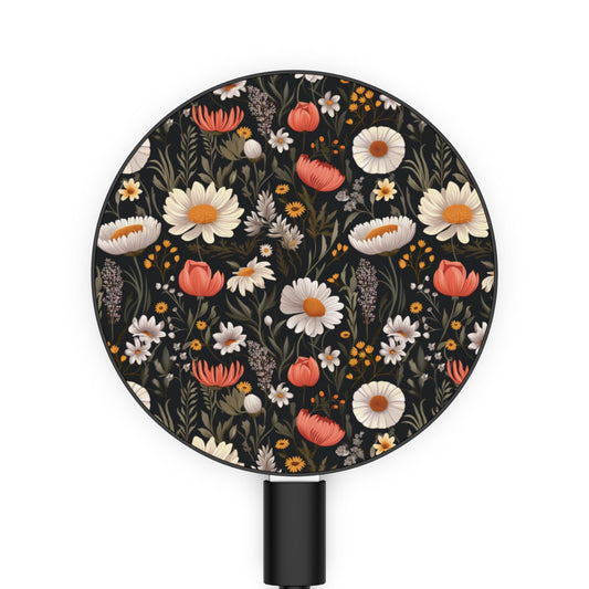 Blossom Elegance: Noir Garden Magnetic Induction Charger