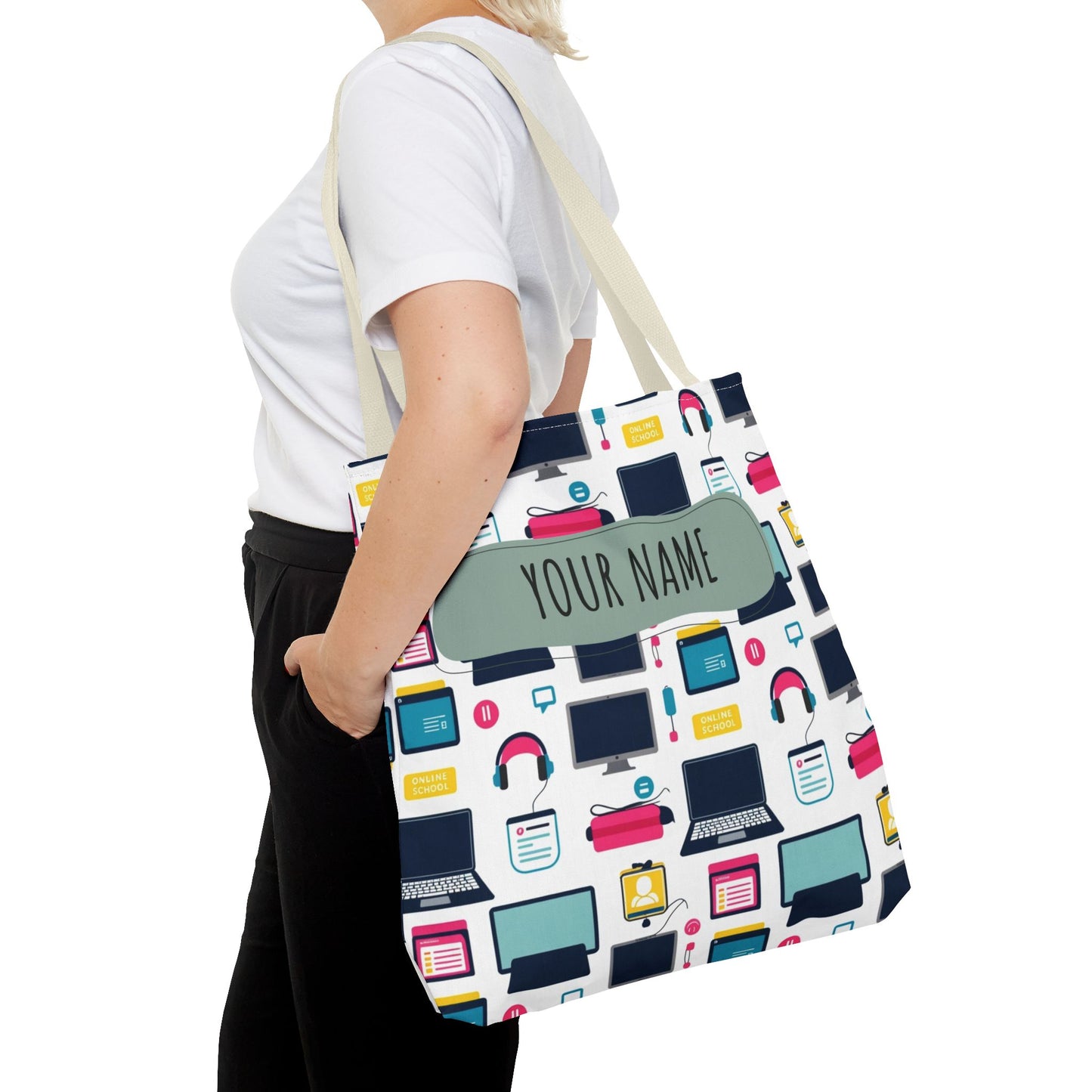 Techie Tote Bag - Stylish Personalized Tote for Students, Gift for Tech Lovers, Eco-Friendly Shopping Bag, Back to School.