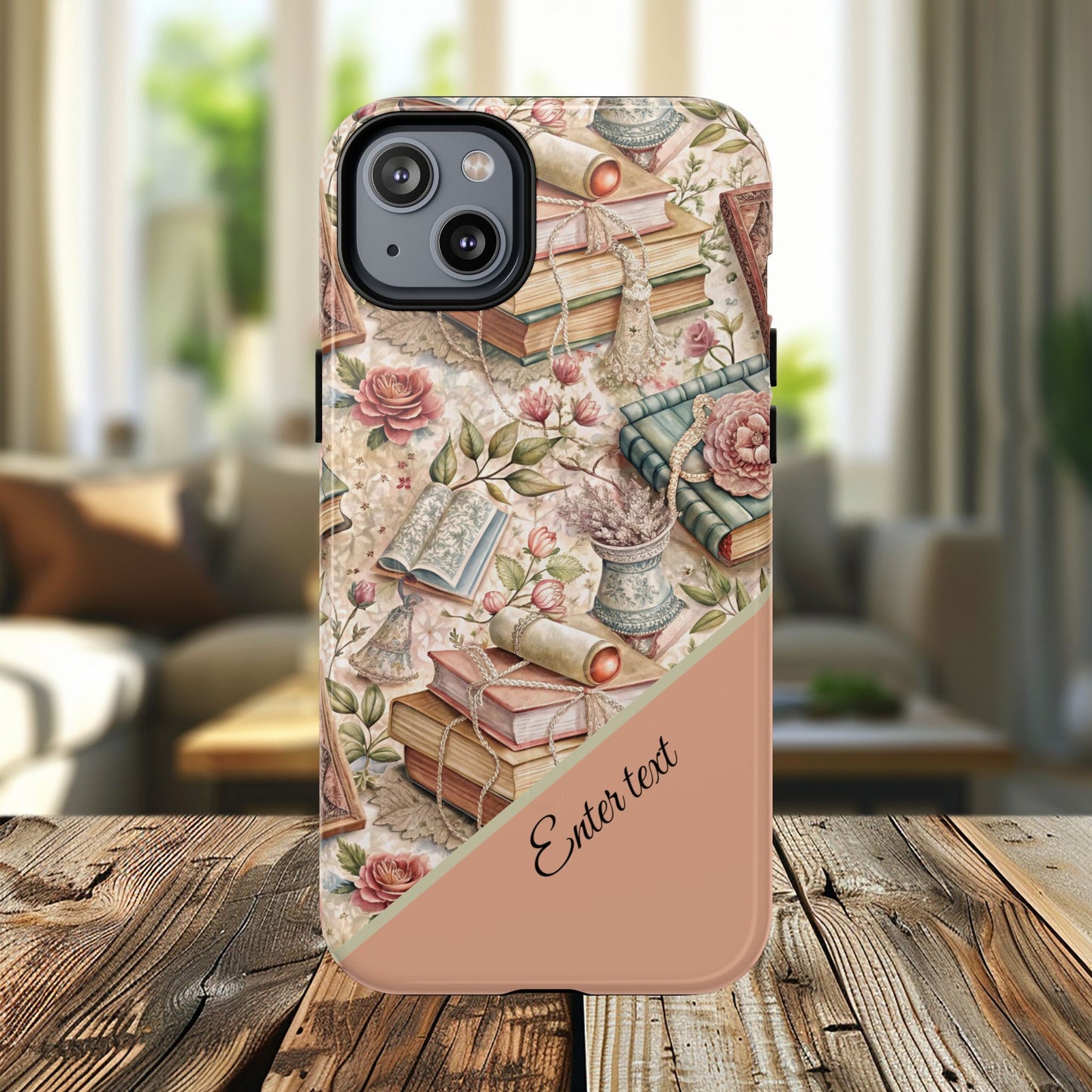 Persoonalized Vintage Book Lover's Tough Magnetic iPhone Case, Literary Gifts, Floral Design, Bookish Aesthetic, Unique Gift for Readers, Protective Case