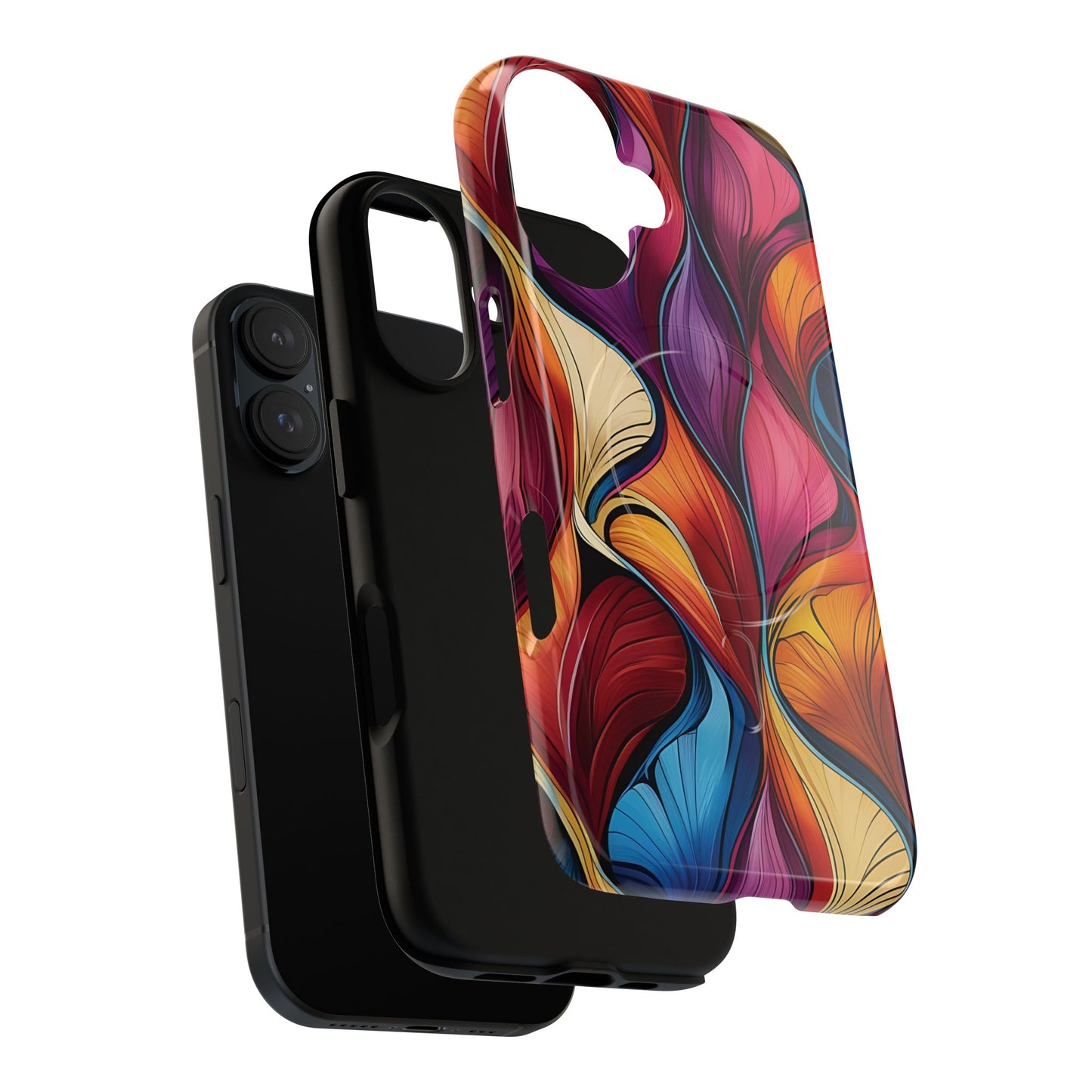 Vibrant Leaf Wave Tough Magnetic Phone Case, Vibrant Smartphone Cover, Unique Protective Case for Gifts, Phone Accessories, Trendy Design