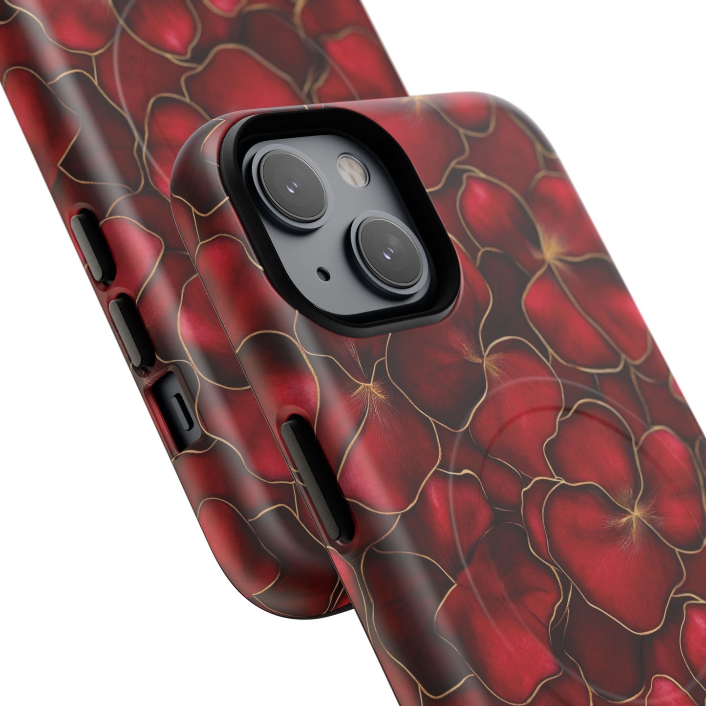 Velvet Petal Noir Tough iPhone Magnetic Case, iPhone Cover, Stylish Accessories, Gift for Her, Gift for Mother's, Floral Design, Protective iPhone Case