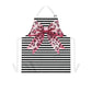 Striped Pink Animal Print Bow Grilling Apron with Tie Straps (AOP).