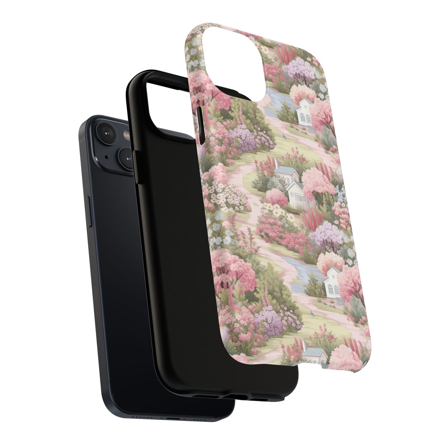 Whispers of Spring Lane Tough iPhone Magnetic Case, Floral iPhone Protection, Gift for Nature Lovers, Spring Accents, Durable Design, Customizable iPhone Cases