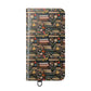 Book Stack Floral Flip iPhone and Samsung Phone Case — Vintage Library Wallet Cover.