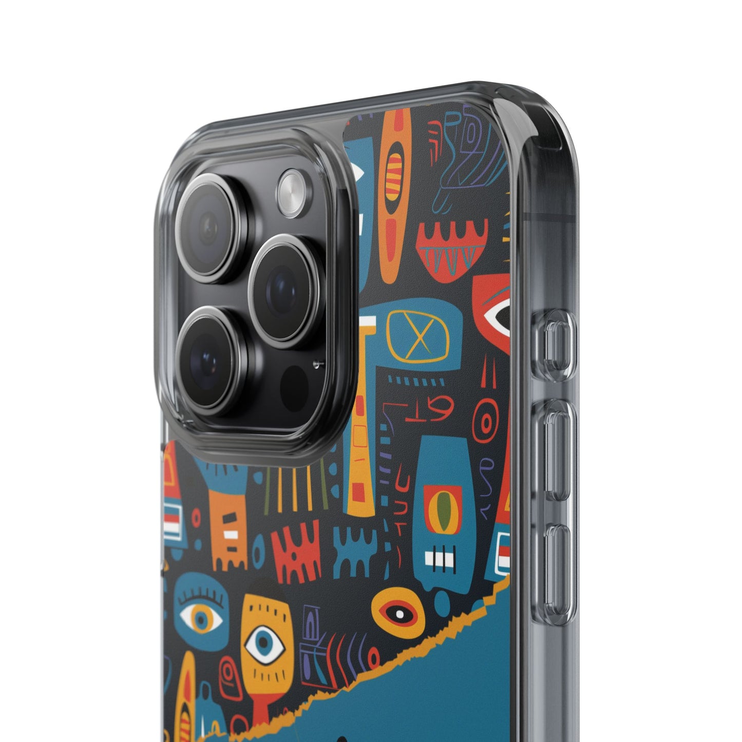 Phone Case — Colorful Abstract Faces Clear Impact-Resistant Case