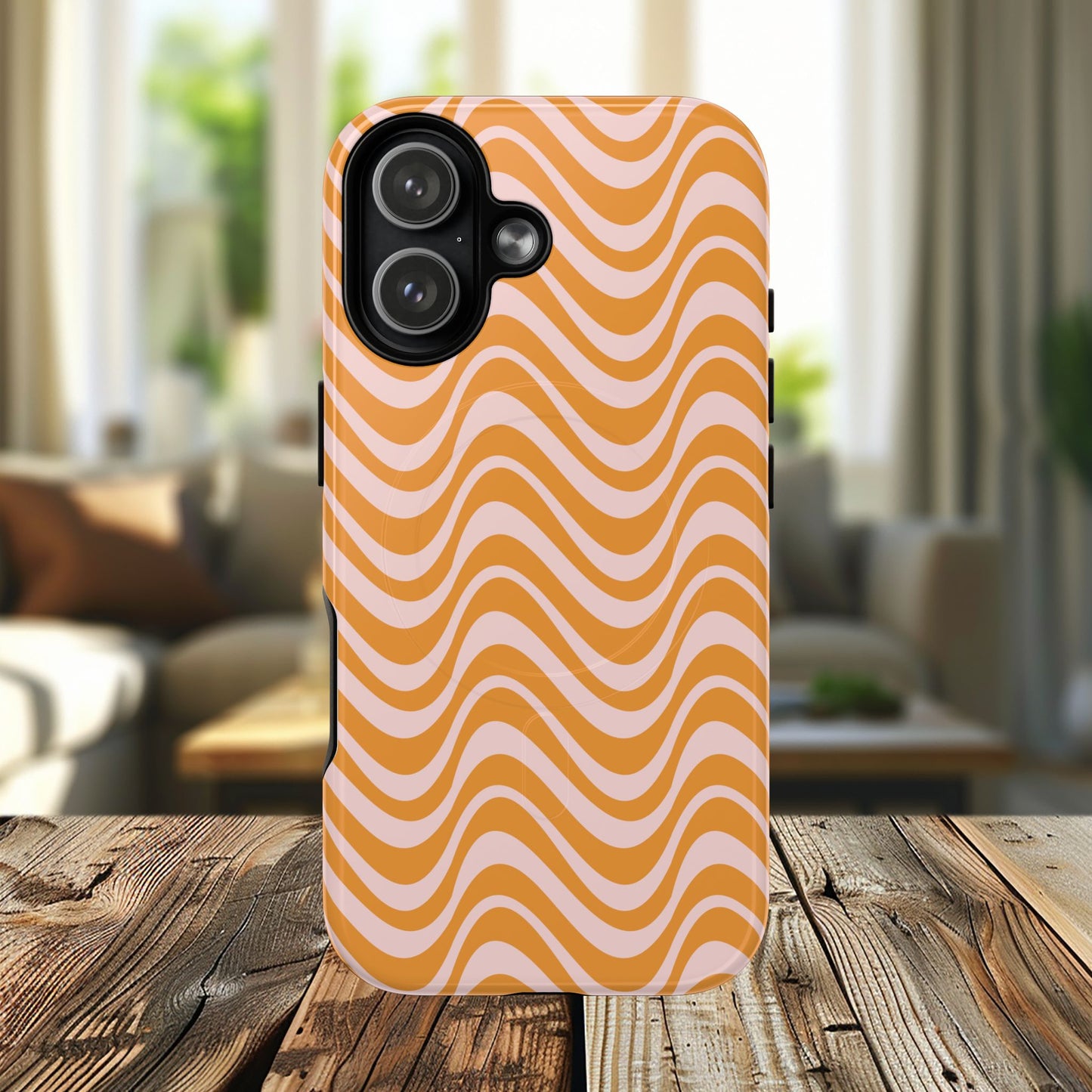 Stylish Tough Magnetic Case for Your iPhone - Trendy Wave Design, Durable Protector, Gift for Her, Cool Tech Accessory, Unique iPhone Cover, Magsafe iPhone Cover.