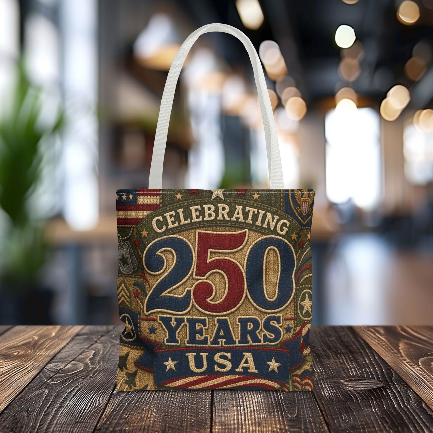 250 Years USA Tote Bag — Patriotic Celebratory All-Over Print Tote