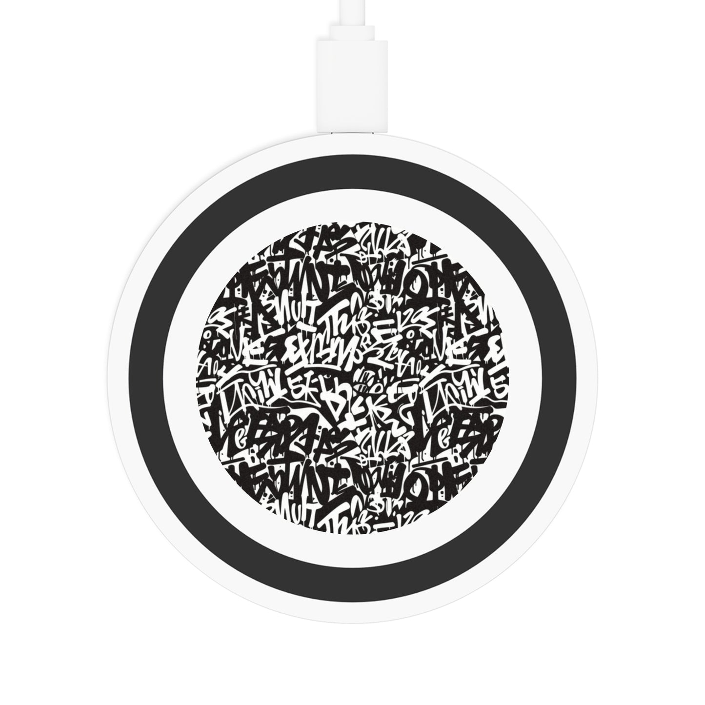 Urban Graffiti Stylish Wireless Charging Pad - Quake Design, Modern Tech Accessory