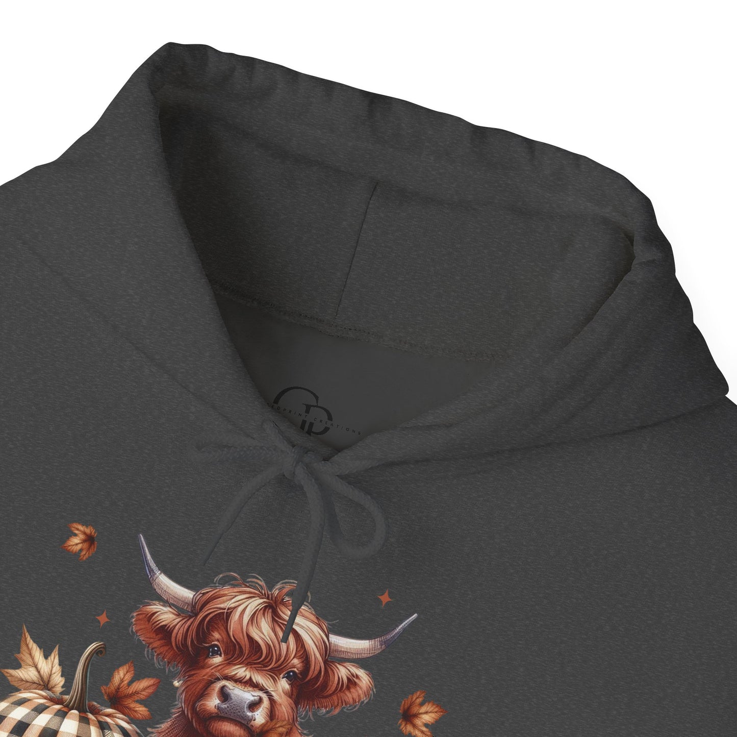 Autumn Highland Cow Charm Unisex Heavy Blend™ Hooded Sweatshirt