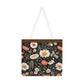 Blossom Elegance: Noir Garden Shoulder Tote Bag - Colorful Everyday Accessory