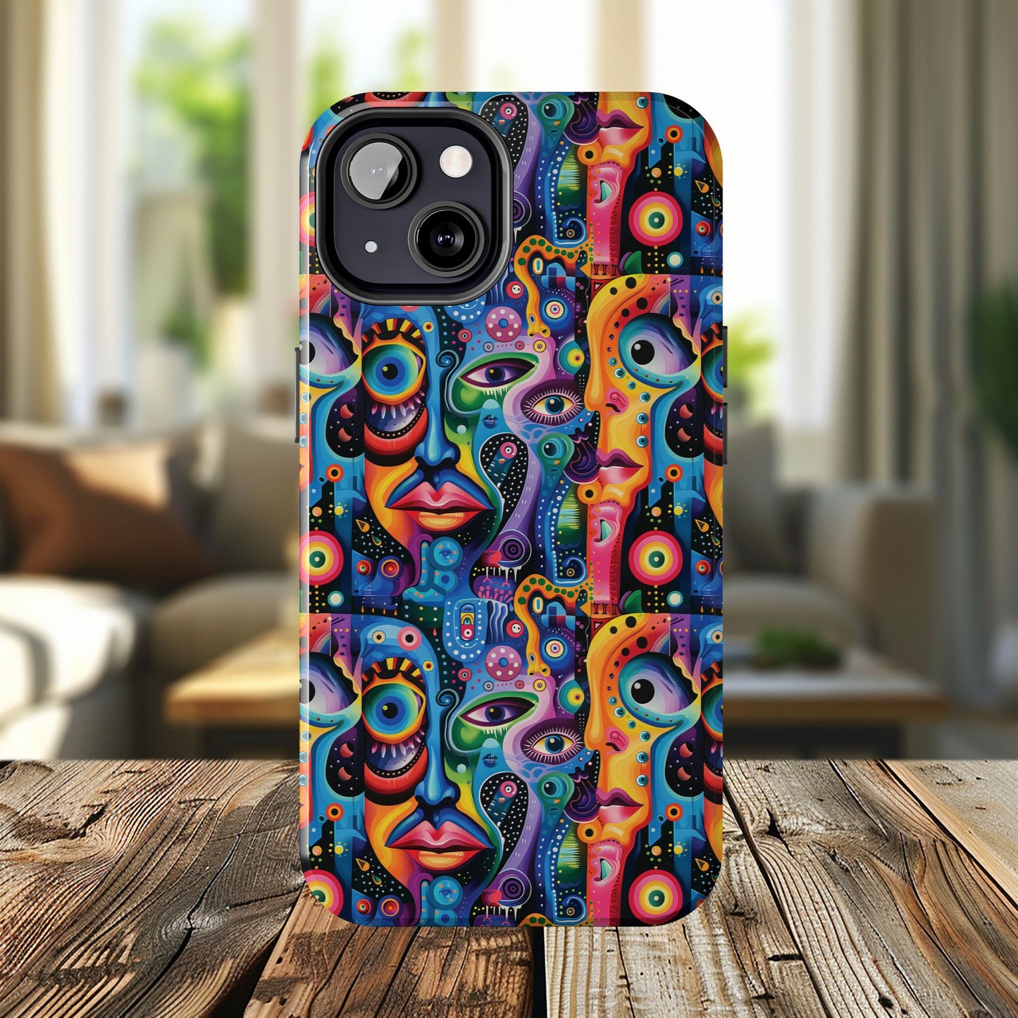 Psychedelic Visions Vibrant Art iPhone and Samsung Phone Case - Stylish Tough Case for Artists & Creatives.