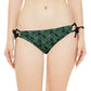 Black Tropical Bliss Loop Tie Side Bikini Bottom (AOP)