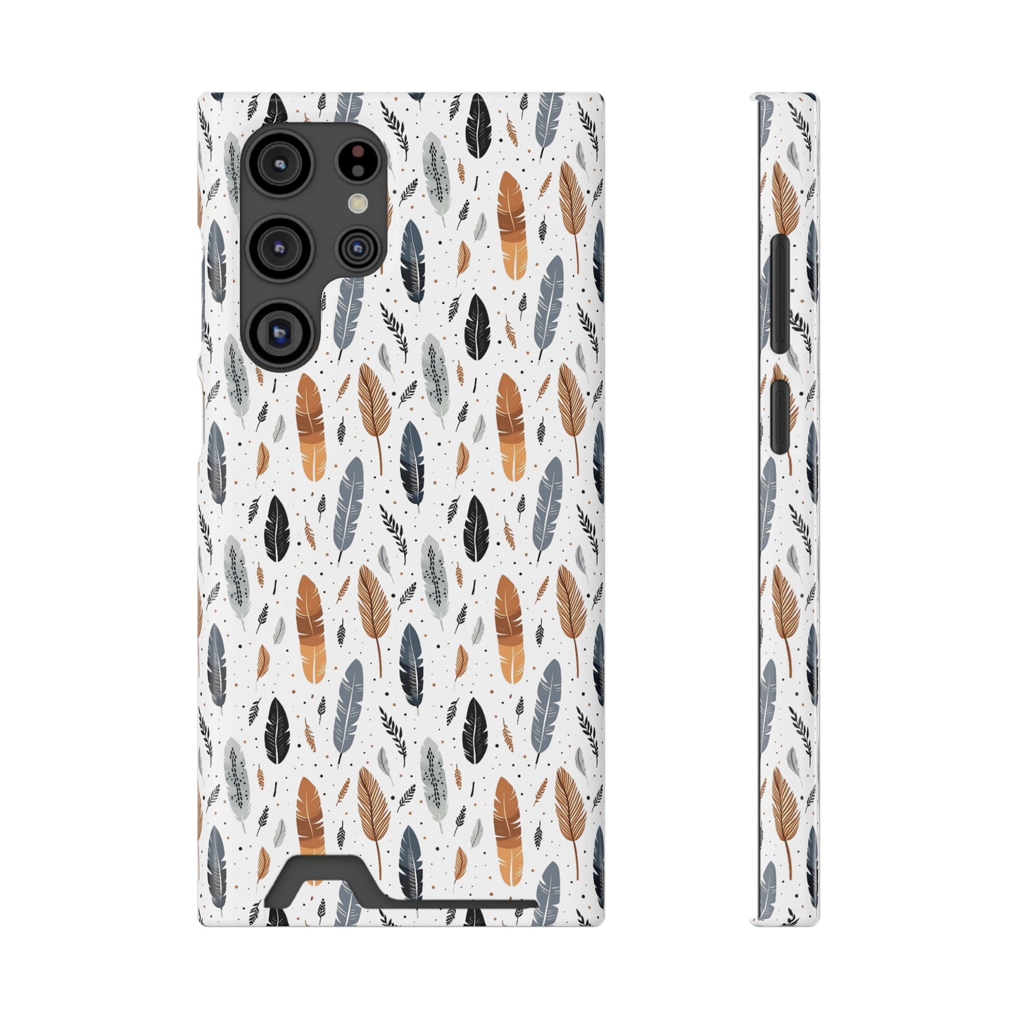 Whispering Feathers iPhone and Samsung Case With Card Holder