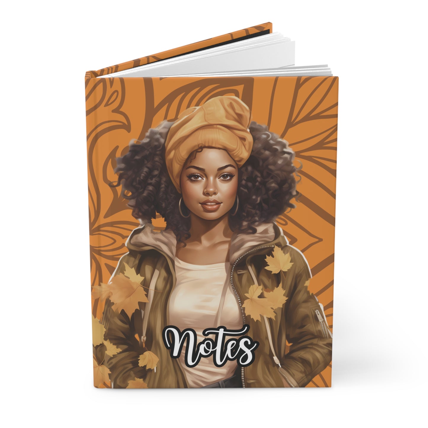 Trendy Hardcover Journal with Inspirational Notes, Motivational Gift for Writers, Students, Artists, Fall Vibes Notebook.