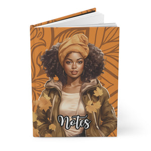Trendy Hardcover Journal with Inspirational Notes, Motivational Gift for Writers, Students, Artists, Fall Vibes Notebook.