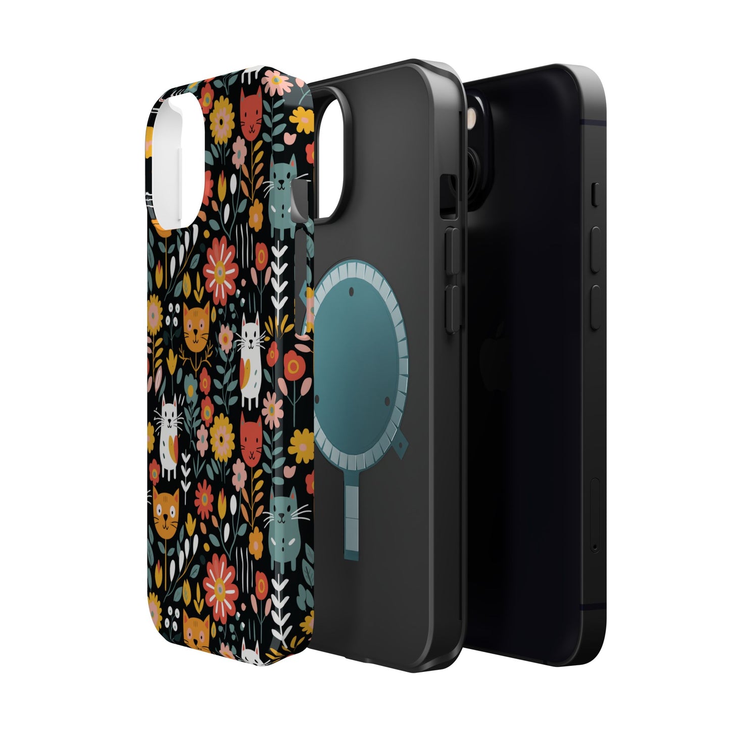 Whimsical Feline Garden Magnetic Tough iPhone Cases