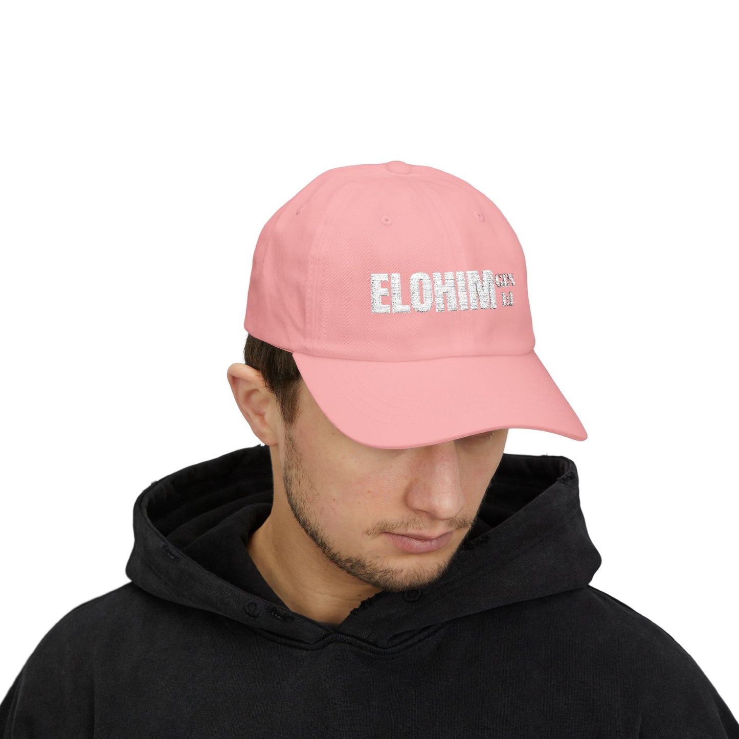 Classic Embroidery Dad Cap with 'ELOHIM, GENESIS 1:1' - Faith-Based Hat, Casual Wear, Gift for Dad, Christian Accessory, Summer Fashion