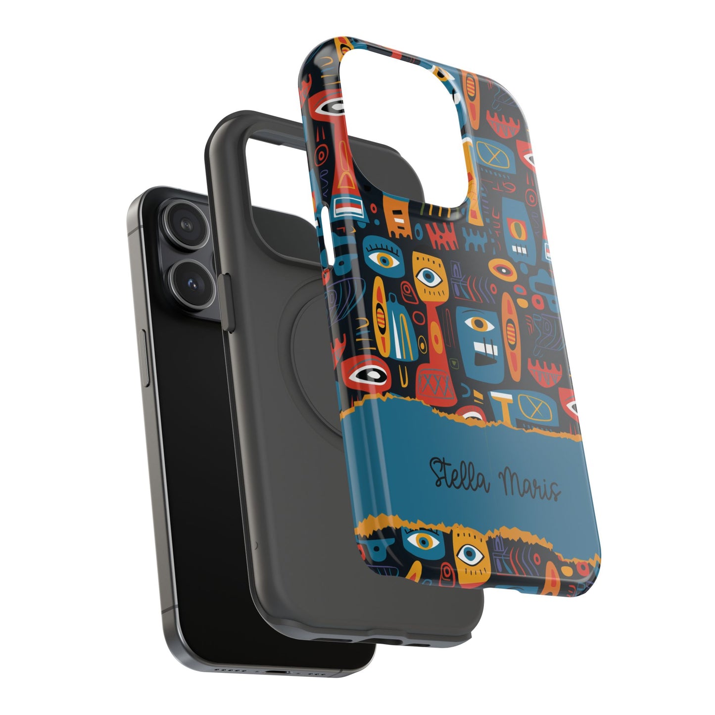 Personalized Colorful Abstract Faces Clear Impact-Resistant Case