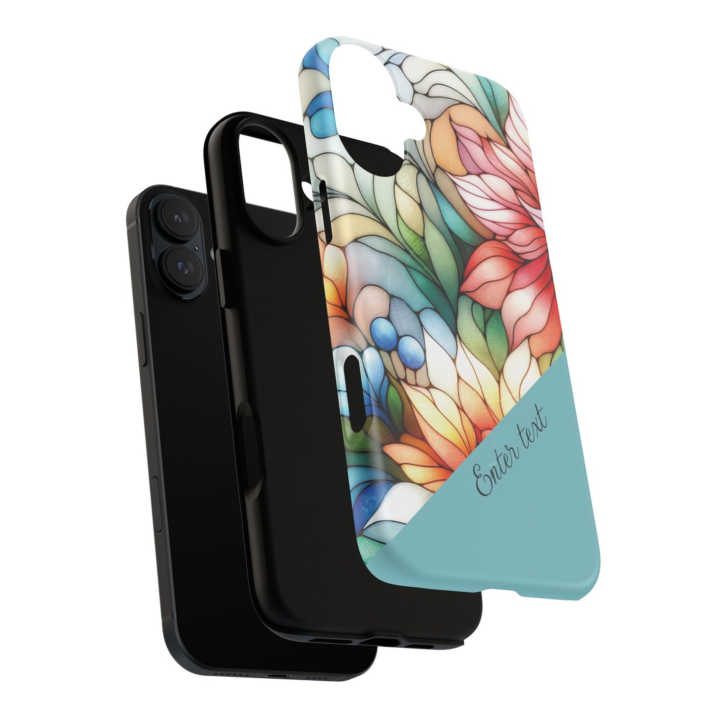 Personalized Radiant Gardenlight Stained Glass Tough MagSafe Magnetic Case, Vibrant Flower Cover, Durable Protective Case, Unique Gift for Her, Spring Elegance, iPhone® 13, 14, 15, 16, 17, Pro, Pro Max, Plus Cases.