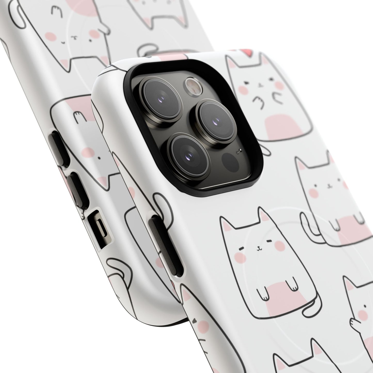 Cute Kawaii Cat Tough Magnetic iPhone Case, Cute Cat Lover Gift, Kawaii iPhone Cover, Tough iPhone Case, Unique Pet Themed Accessory,