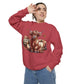 Autumn Highland Cow Charm Unisex Garment-Dyed Sweatshirt