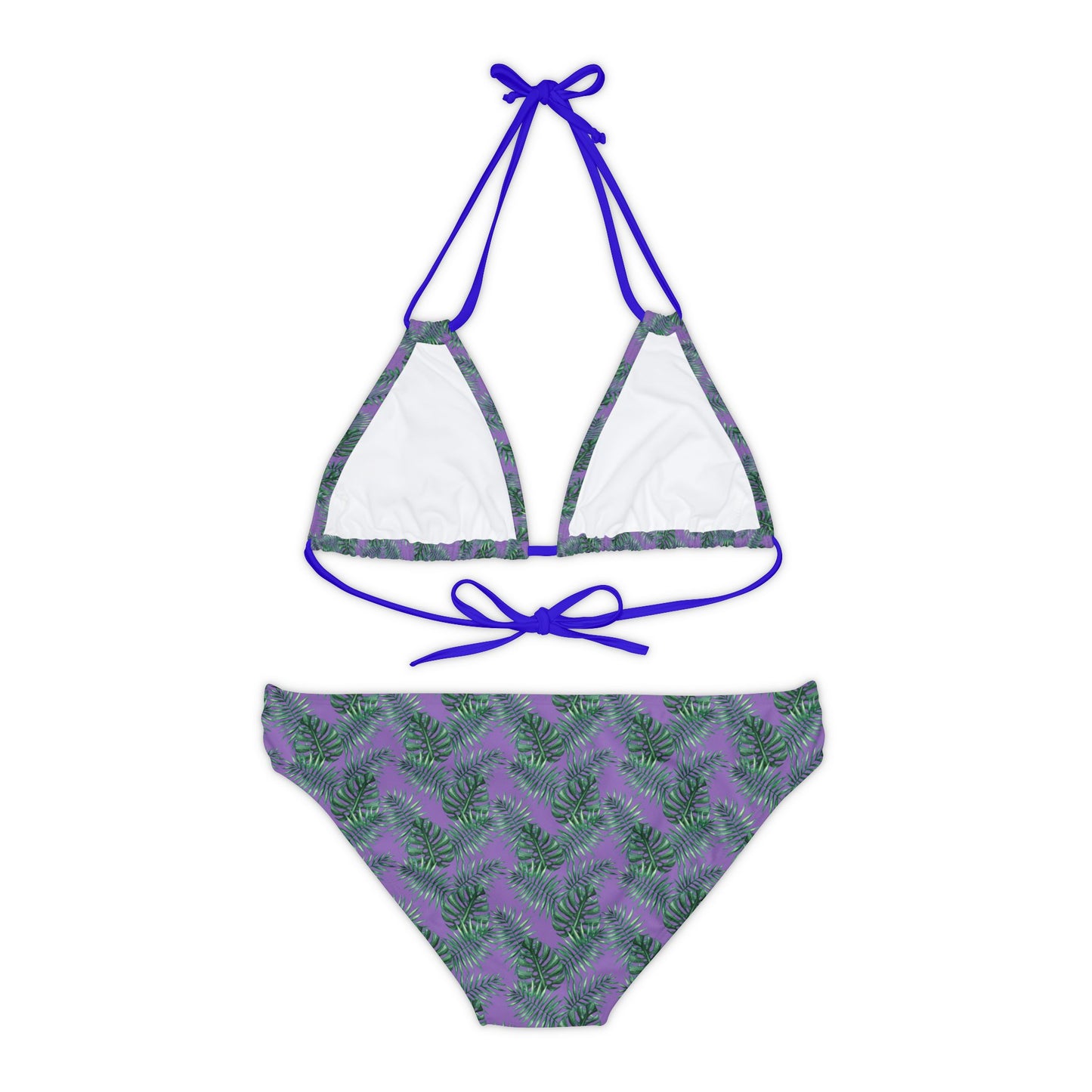 Purple Tropical Bliss Strappy Bikini Set (AOP)- (PY)