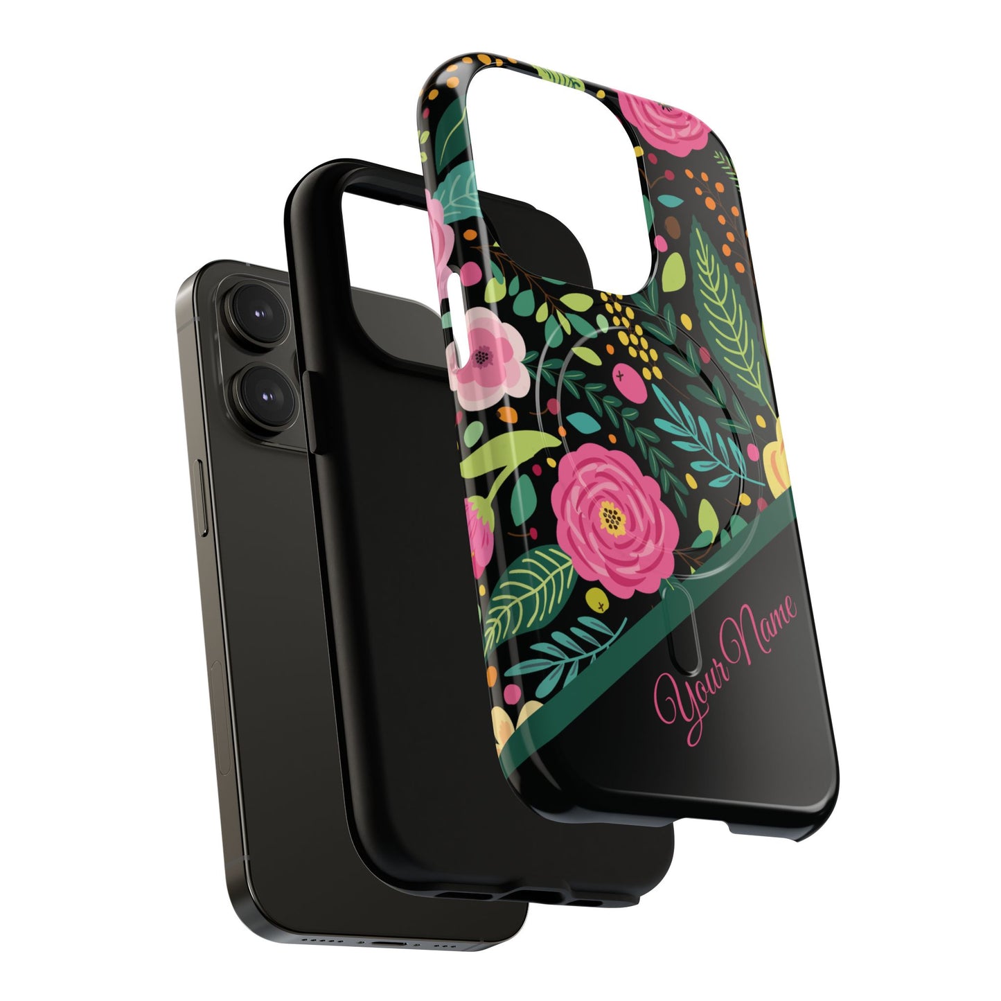 Personalized Floral Fantasy Tough Magnetic iPhone Cases- a Gift for Gardeners, Mother's Day, Birthday Gift, Anniversary Gift, Presents