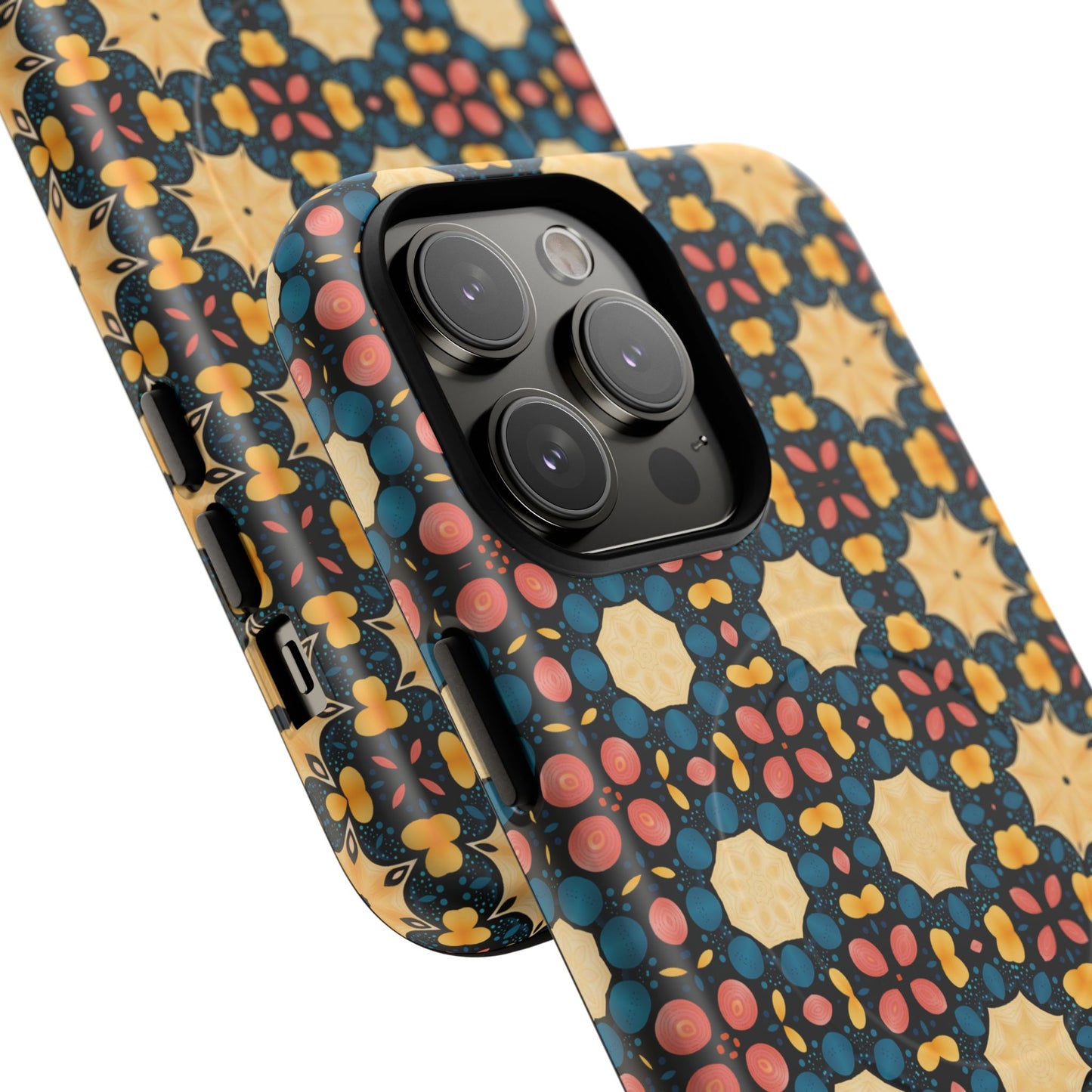 Celestial Spice Tiling Colorful Tough Magnetic iPhone Case, Unique iPhone Cover, Artistic Mobile Shell, Durable Design Accessory, Trendy Gift Idea, MagSafe® iPhone Case.