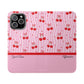 Personalized Cherry Blossom Dreams Flip iPhone and Samsung Cases — Wallet Folio with Name & Affirmation.