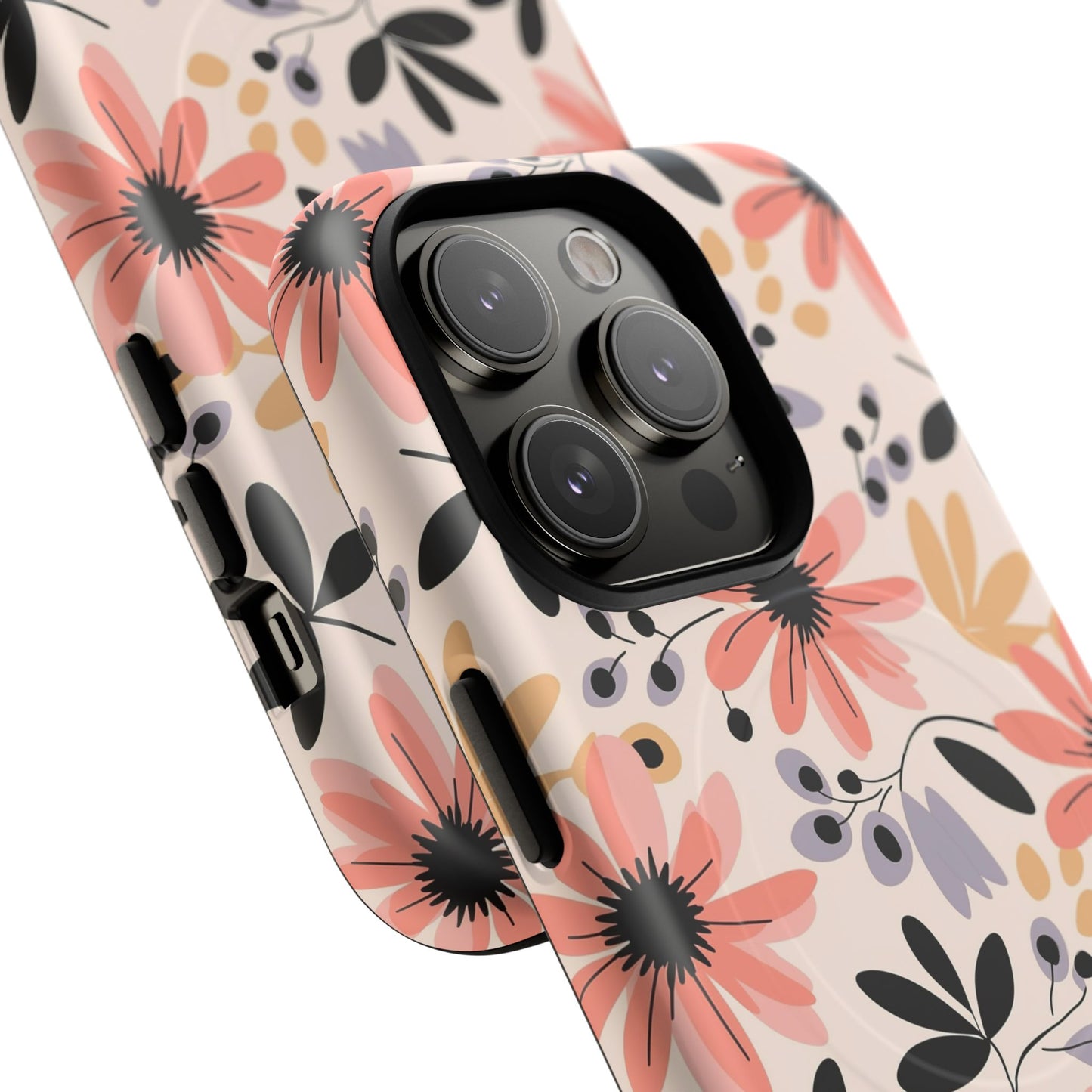 Stylish Soft Petal Noir iPhone Case, Floral iPhone Accessory for Her, Tough iPhone Magnetic Cases, Trendy iPhone Cover, Gift for Friends, Summer Vibes