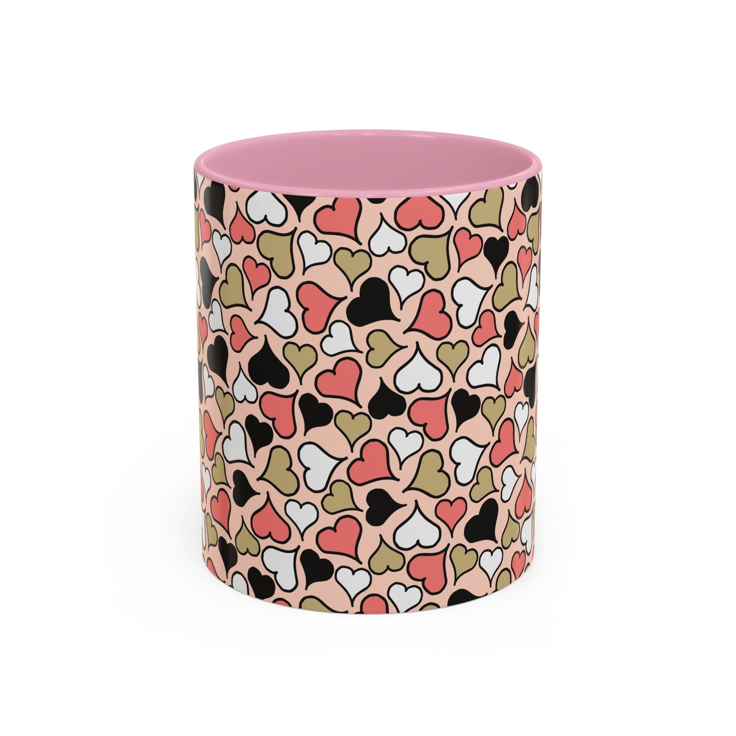 Heart Patterned Coffee Mug - Colorful Love Design, Perfect for Gifts & Celebrations