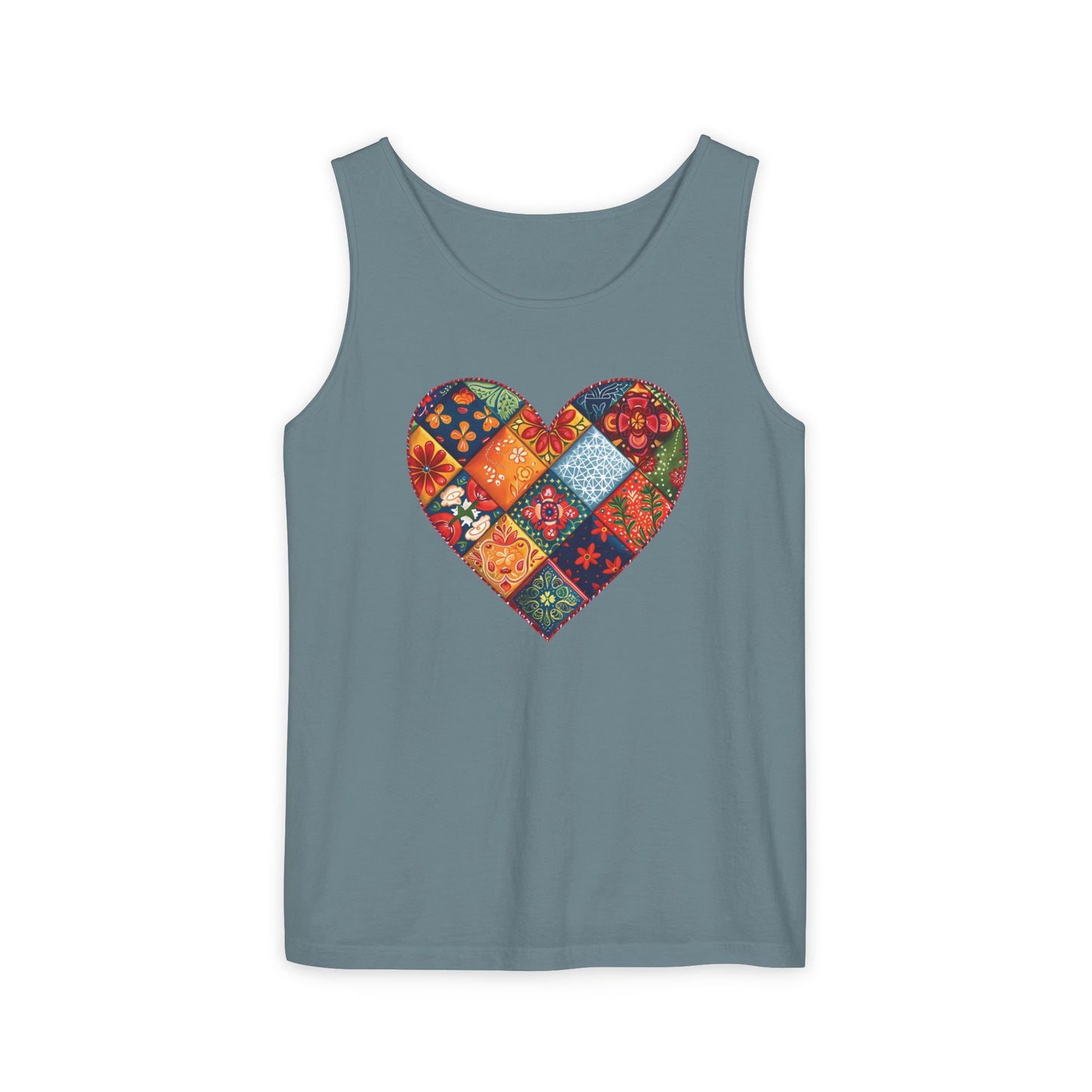 Patched Hearts Unisex Garment-Dyed Tank Top