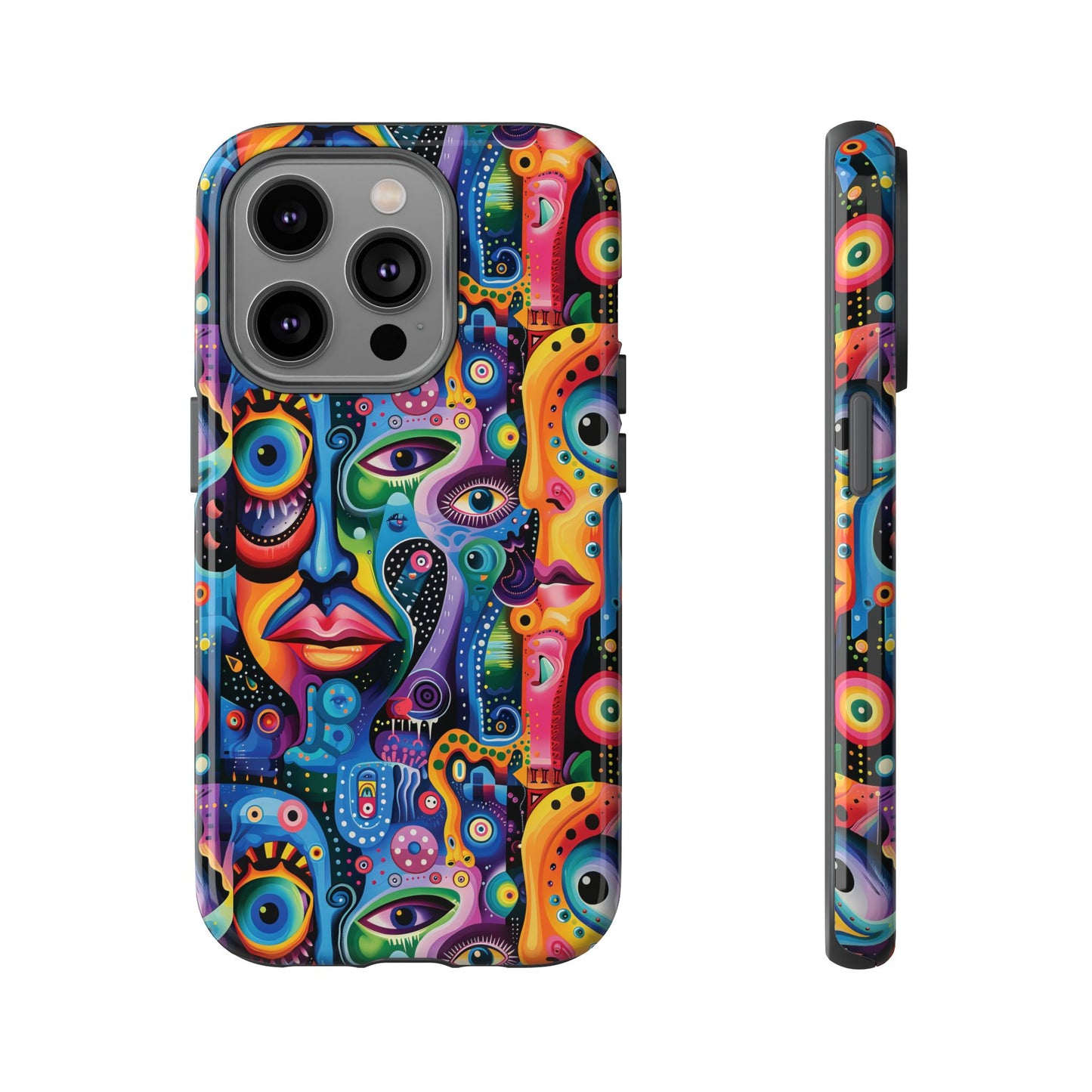 Psychedelic Visions Colorful Art iPhone Case - Tough Cases with Vibrant Abstract Design