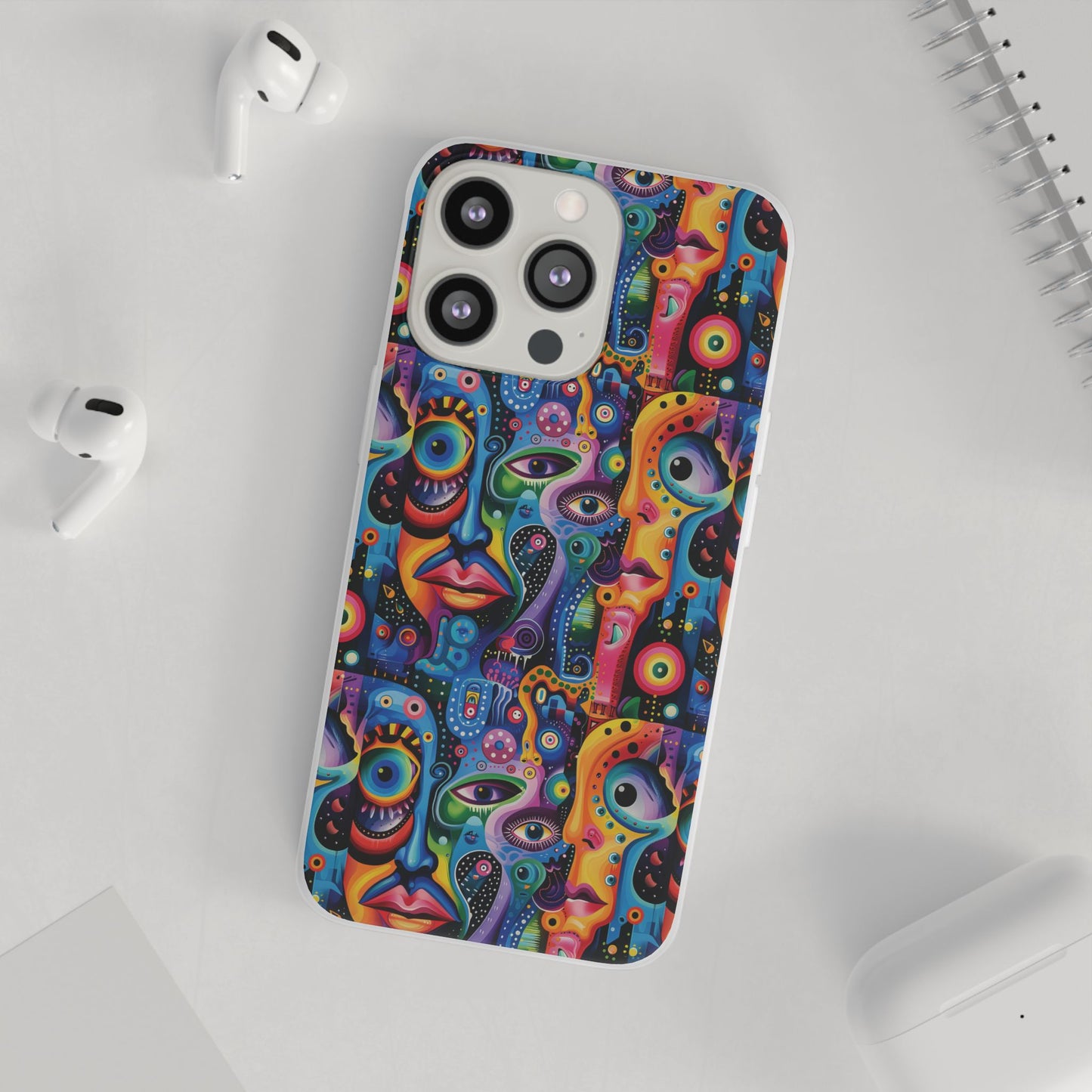 Psychedelic Visions Flexi iPhone and Samsung Case - Colorful Abstract Design.