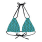 Turquoise Tropical Bliss Strappy Triangle Bikini Top (AOP)- (PY)
