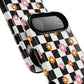 Groovy Checkered Bloom iPhone Case, Tough Magnetic Cases for Women, Stylish iPhone Cover, Trendy Floral Print, Gift for Her, Everyday Accessories
