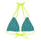 Turquoise Tropical Bliss Strappy Triangle Bikini Top (AOP)- (PY)
