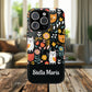 Personalized Whimsical Feline Garden Tough Phone Case — Custom Name iPhone & Samsung
