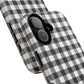 Black and White Gingham Phone Case, Tough Magnetic Cases, Stylish Phone Cover, Gift for Her, Trendy Phone Accessory, Checkered Print